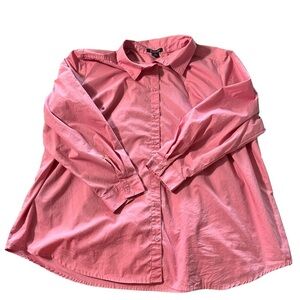 Roman's women's size 28W pink button down long sleeve shirt